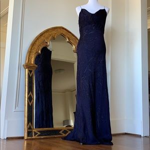 Elite Tahari deep purple burnout dress.